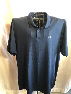 Under Armour Performance Polo 3XLT Mens Blue Shirt 27" Underarm to Underarm